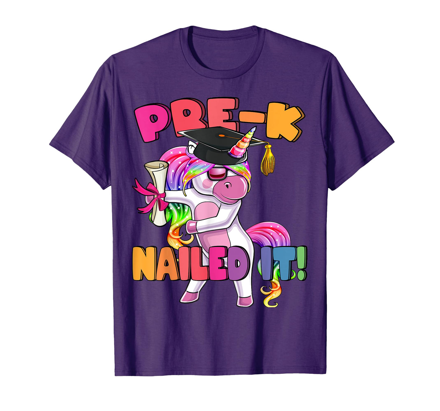 Pre-K Nailed It Flossing Unicorn Graduation Shirt Gift Girls T-Shirt