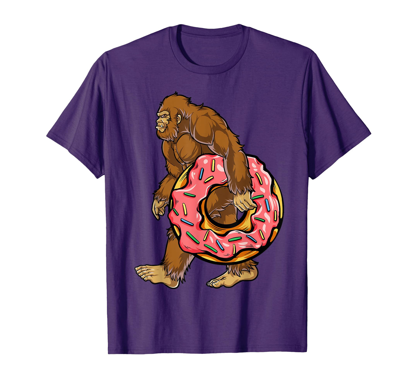 Bigfoot Funny Boys Men Sasquatch Doughnut Food Lovers T-Shirt