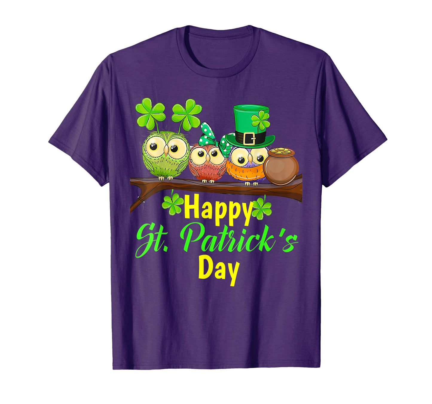Owl Leprechaun, Happy St Patrick's Day, Matching Family Tee T-Shirt
