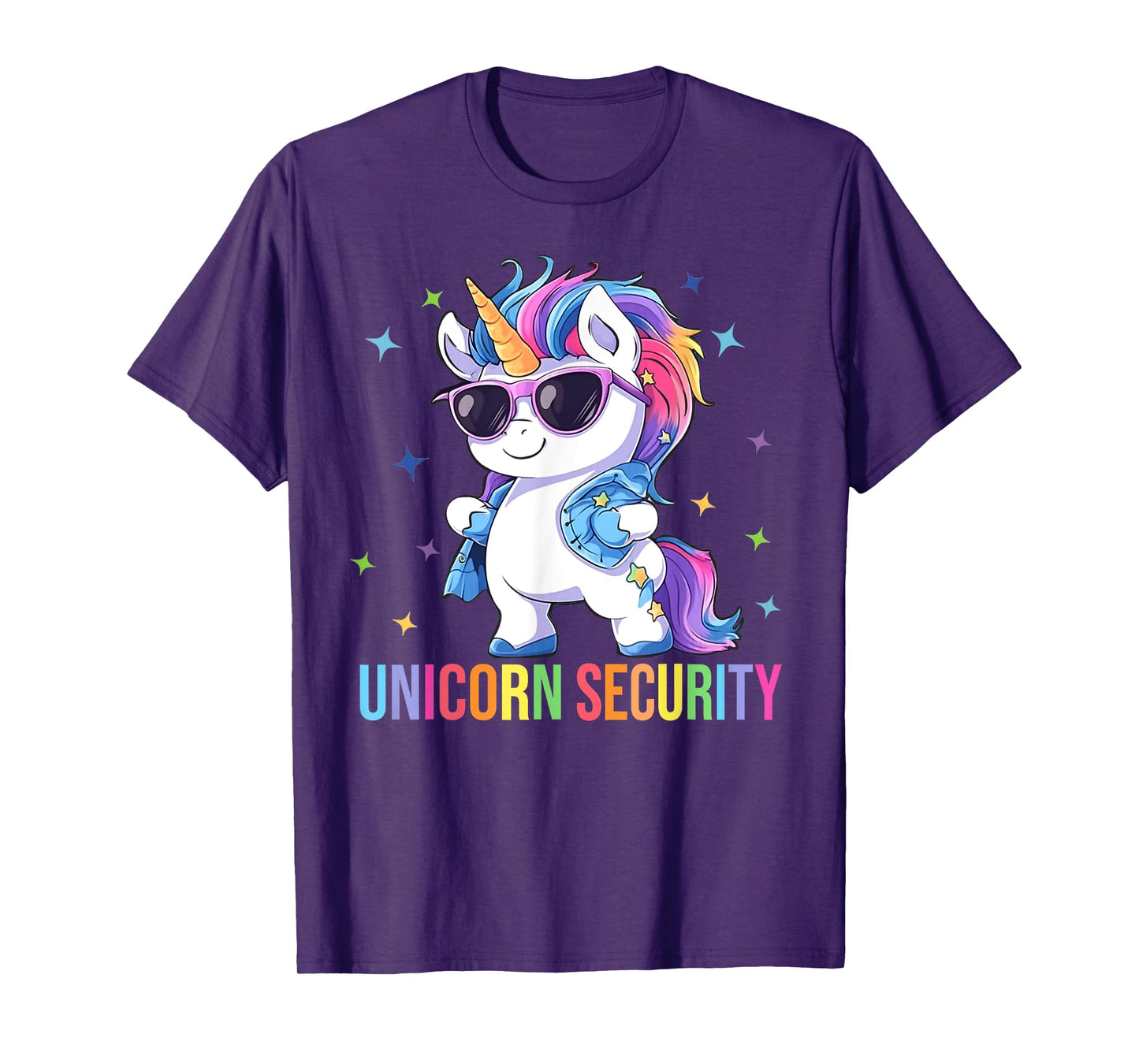 Birthday Party Dad Mom Daughter Costume Unicorn Security T-Shirt