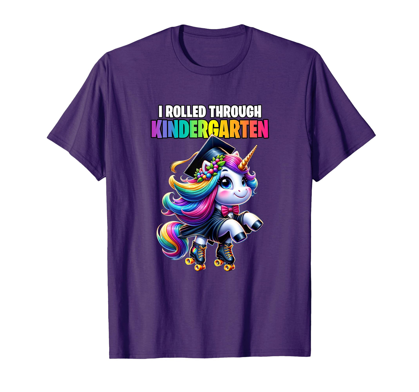 Graduation Kindergarten Unicorn Roller Skate Girls Grad T-Shirt