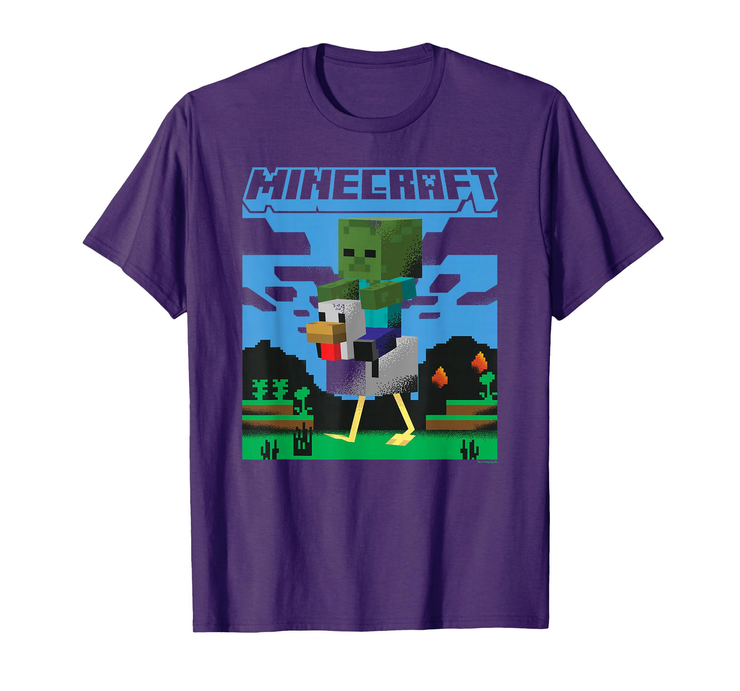 Minecraft Chicken Jockey Day Walk Poster T-Shirt