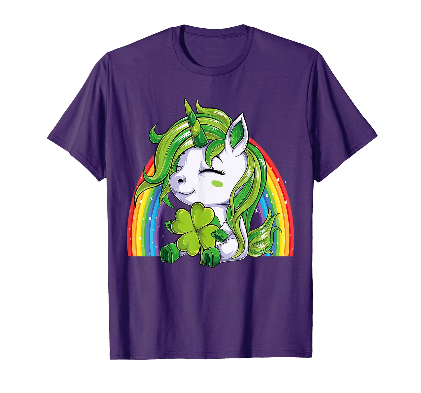 Unicorn Happy St Patricks Day Irish Rainbow Shamrock Kids T-Shirt