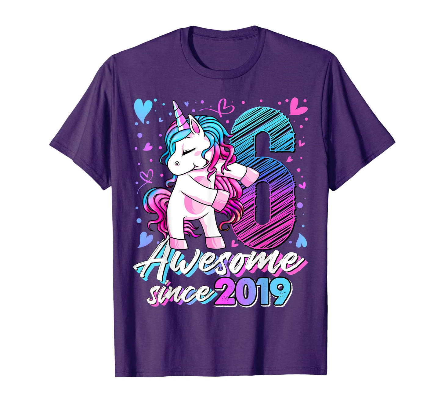 6 Year Old Unicorn Gifts For Girls 6th Birthday Girl Party T-Shirt