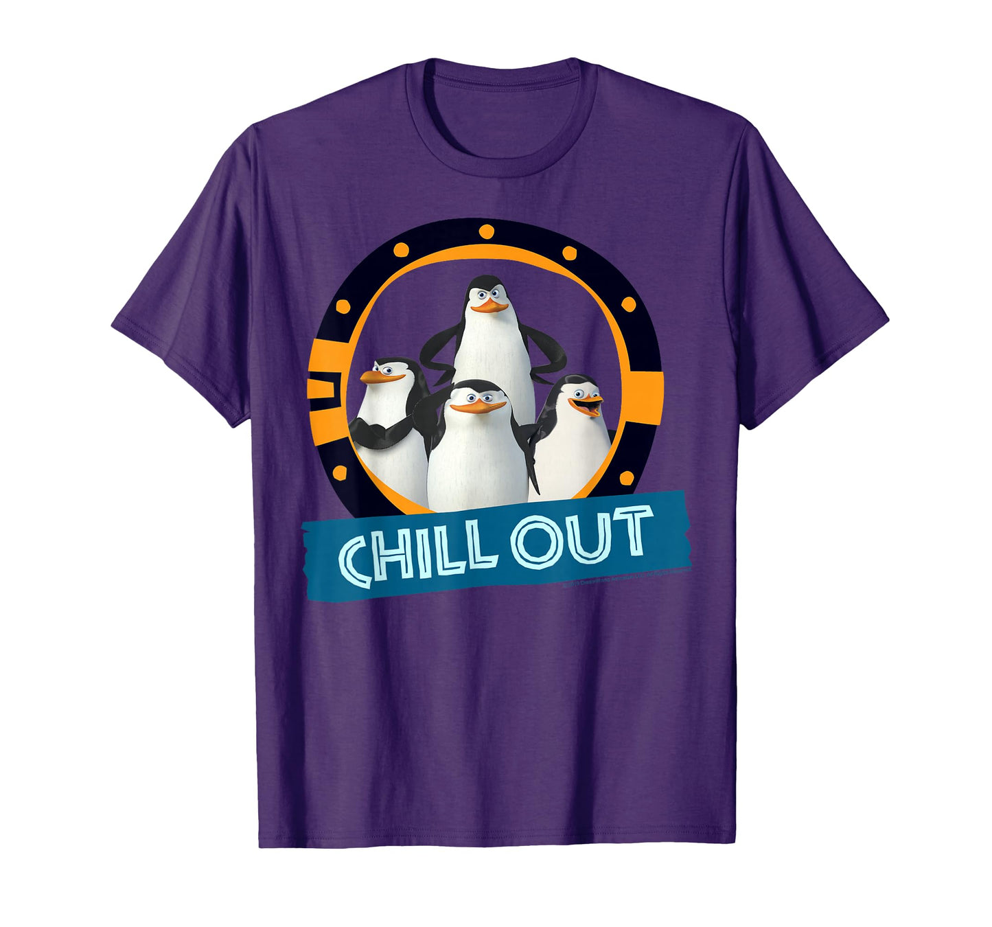Madagascar Penguins Chill Out Text Poster T-Shirt