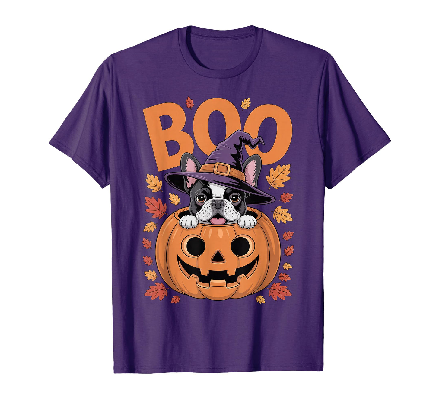 Frenchie Costume on Pumpkin Halloween French Bulldog T-Shirt