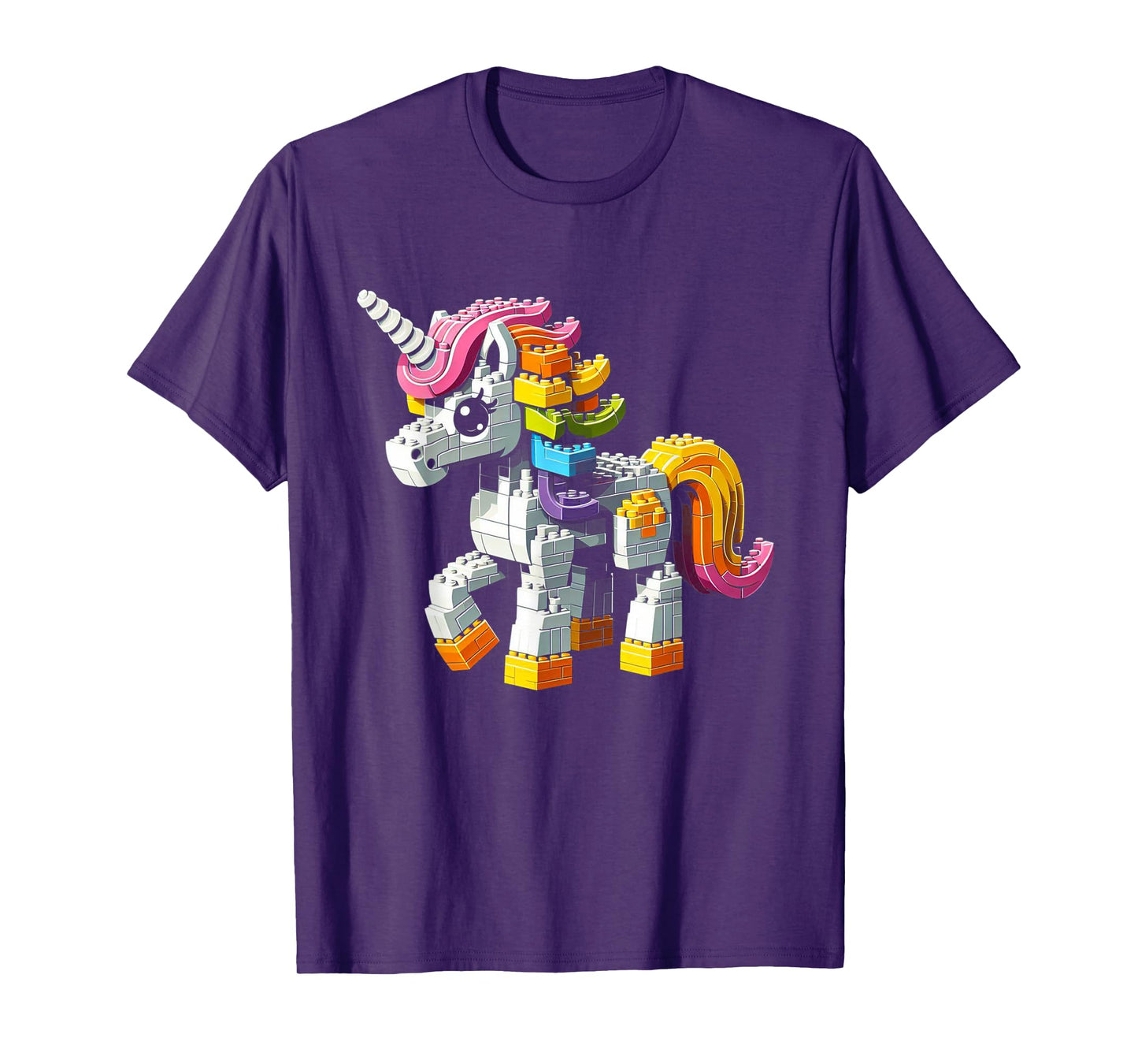 Block Building Unicorn Lover Master Builder Bricks T-Shirt