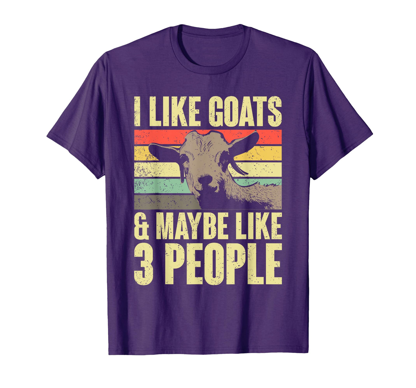 I Like Goats And Maybe Like 3 People Retro Farm Animal Goat T-Shirt