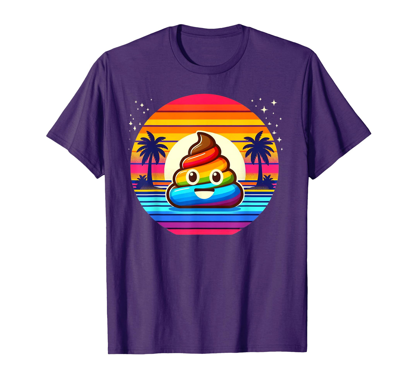Rainbow POOP EMOTICON Unicorn party favors Poo for Kids T-Shirt