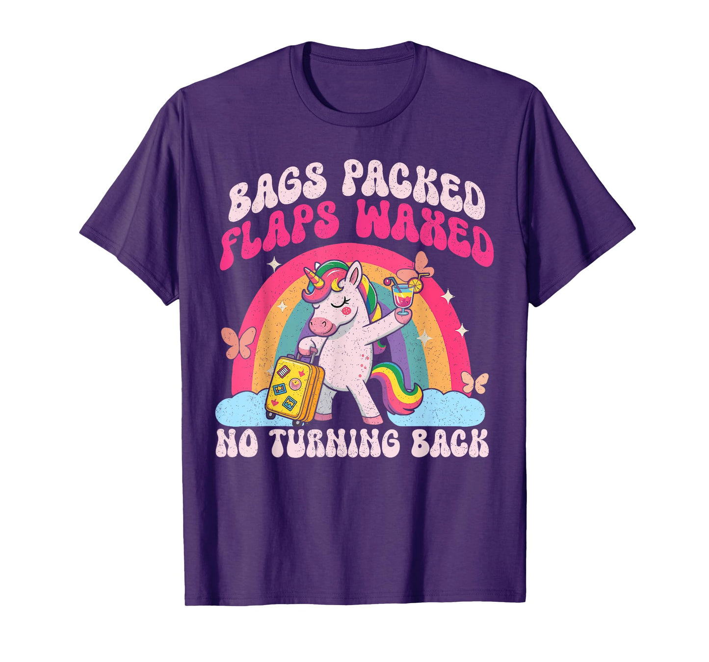 Funny Unicorn Inappropriate Dirty Bags Packed Flaps Waxed T-Shirt