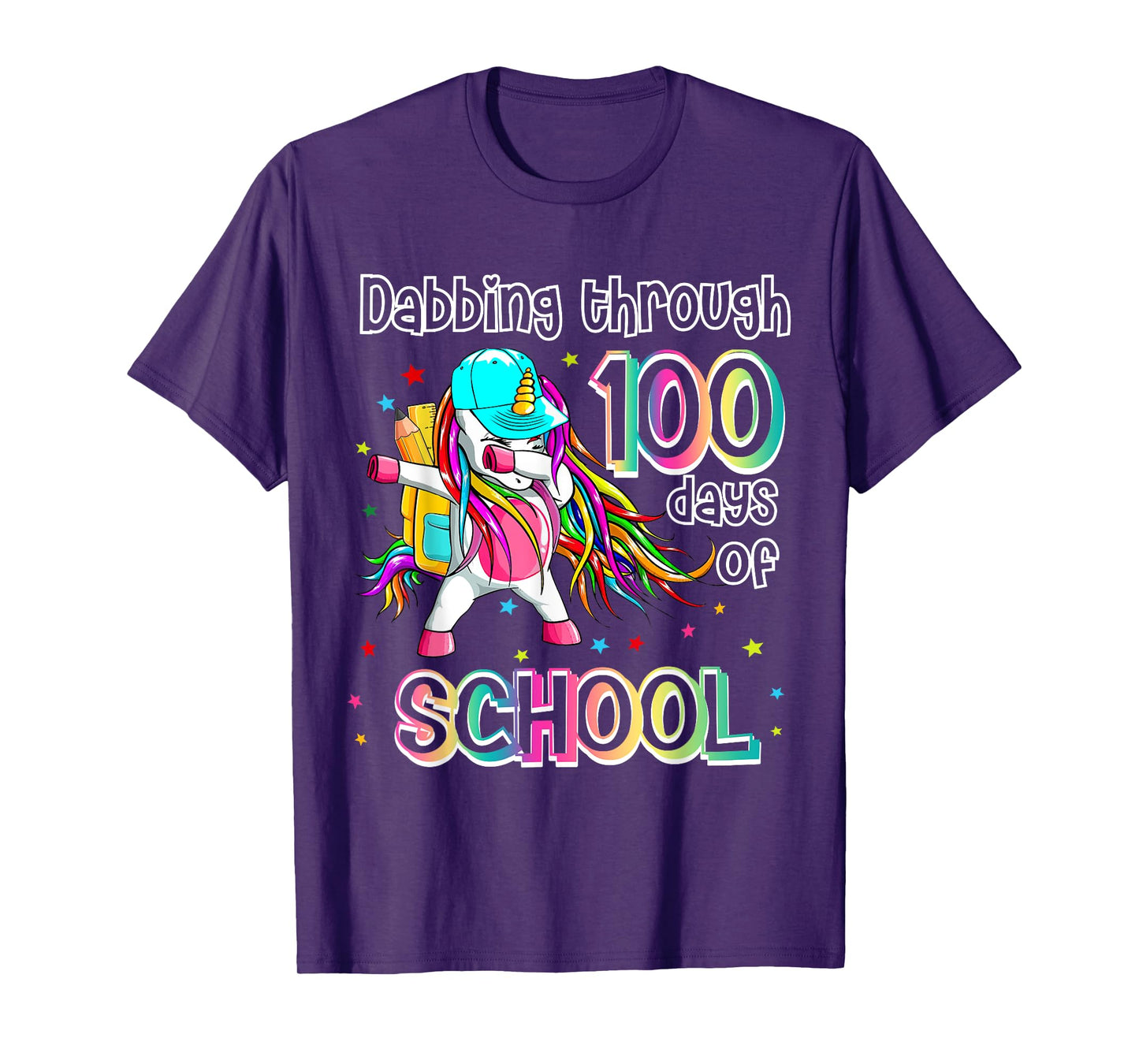 Dabbing Unicorn 100th Day Of School 100 days of school Girls T-Shirt