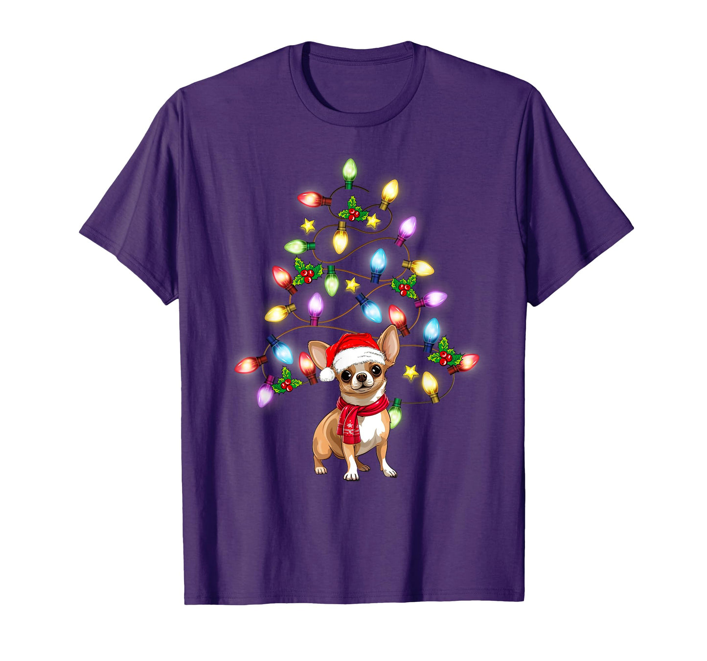 Chihuahua Cute Dog Santa Christmas Tree Decor T-Shirt