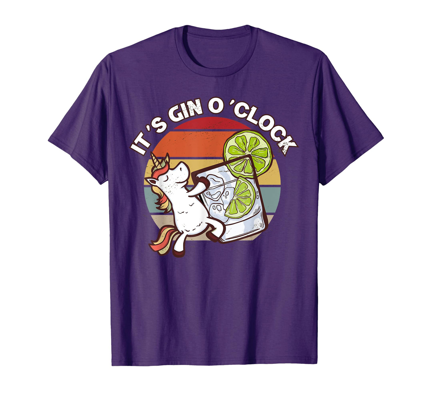 It's Gin O'Clock Cocktail Sunset Unicorn Gin and Juice T-Shirt