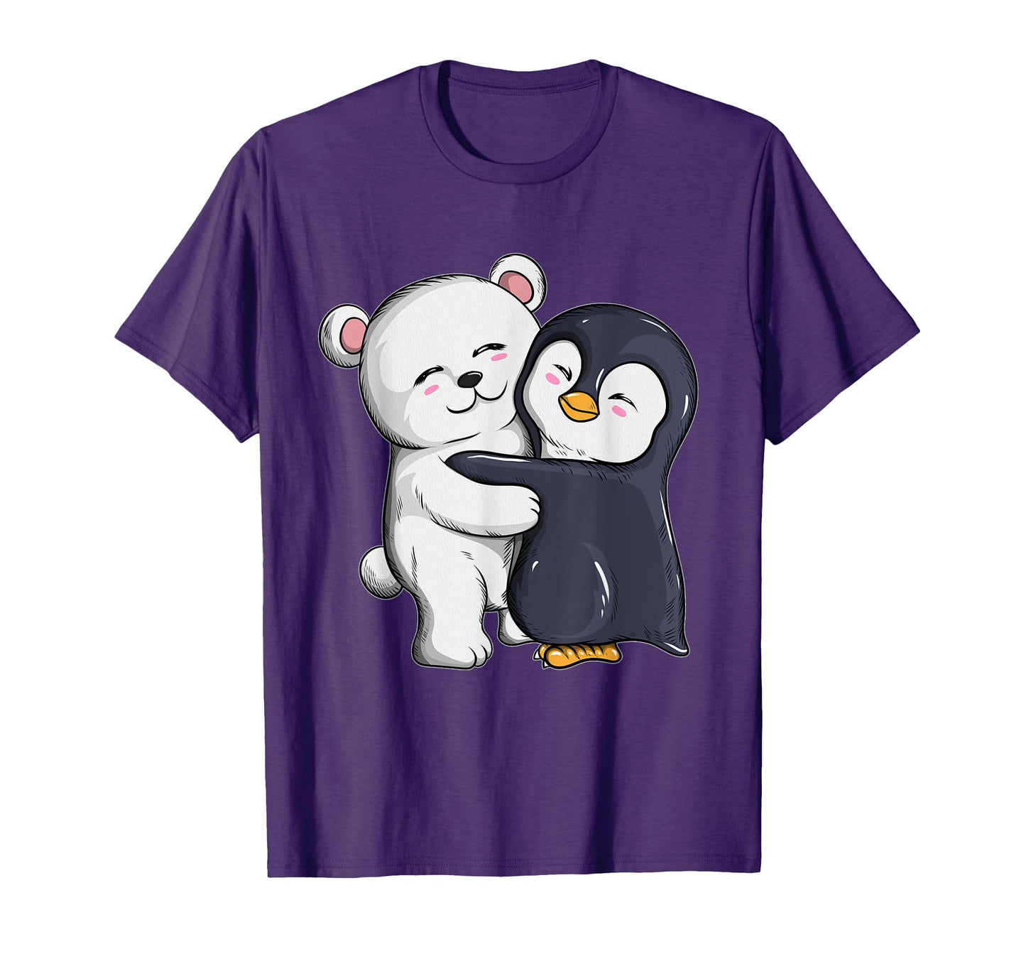 Cute Polar Bear Penguin Hugs Hugs Penguins Polar Bears T-Shirt