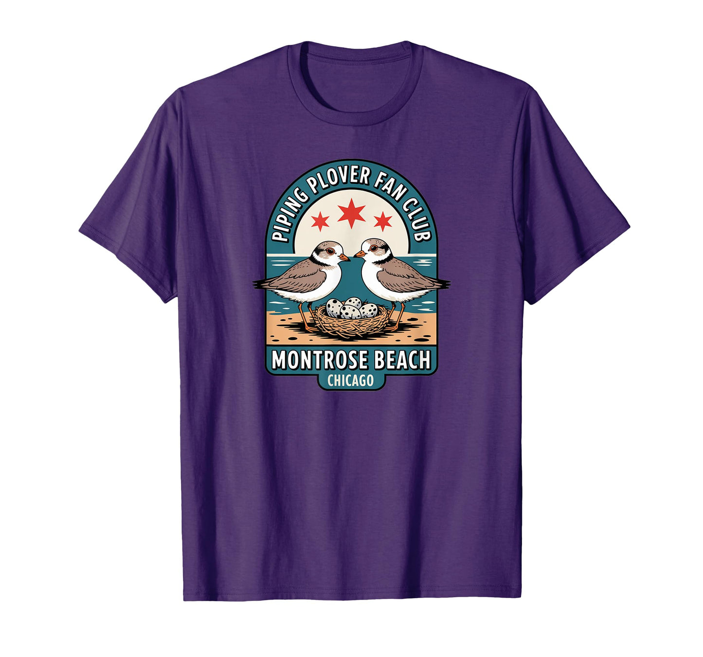 Piping Plover Fan Club - Montrose Beach Chicago Birds T-Shirt