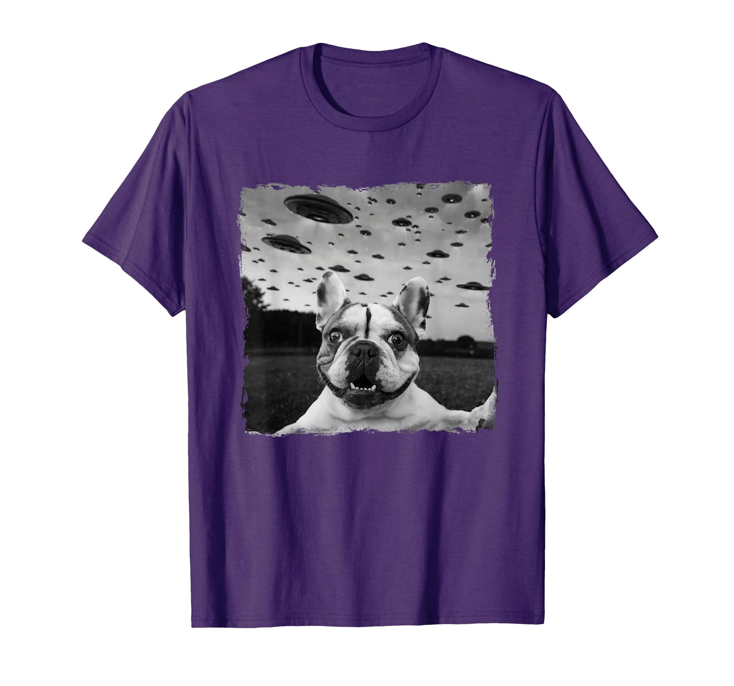 French BullDog Selfie UFO Alien Abduction Halloween Dog T-Shirt