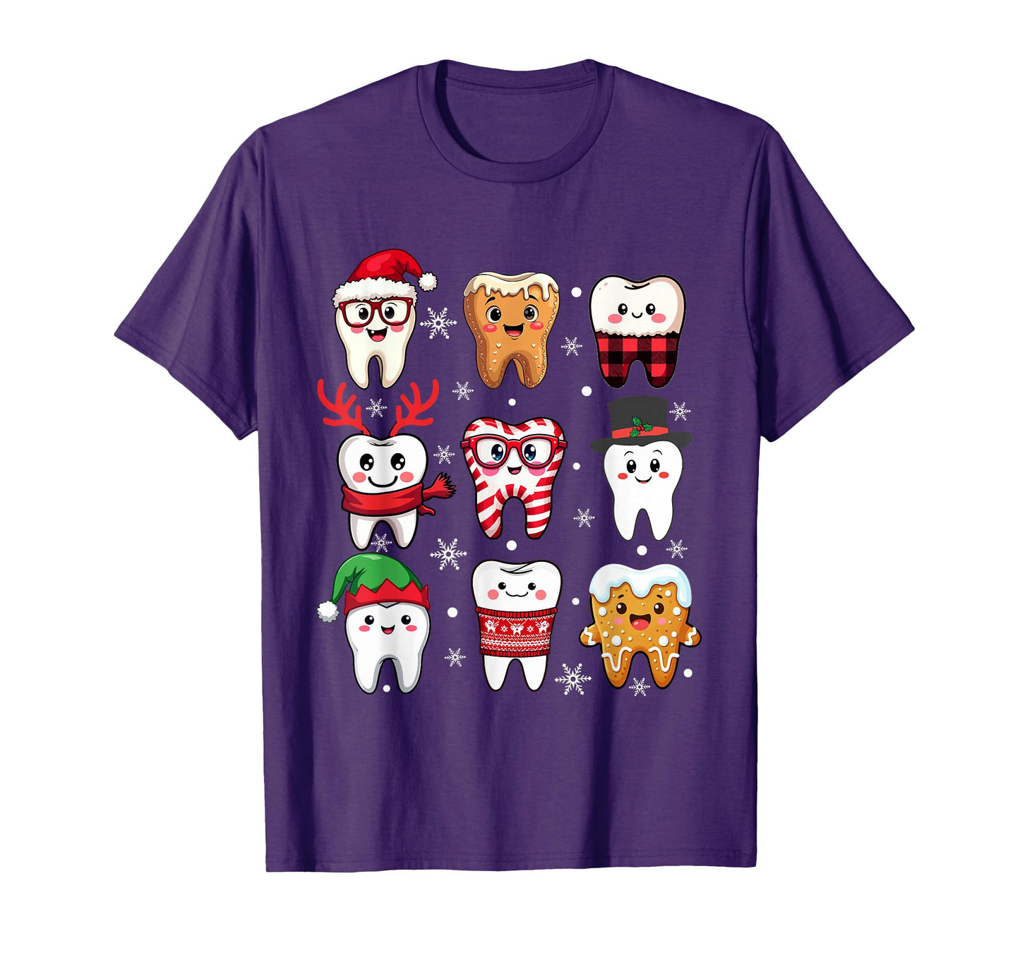 Funny Dental Christmas Cute Teeth Costume Dentist Santa Hat T-Shirt