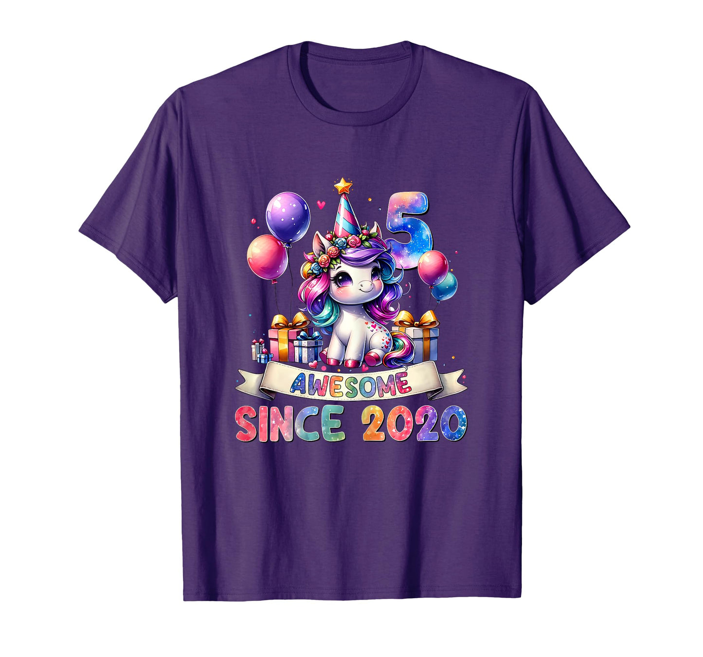 5 Year Old Unicorn Gifts For Girls 5th Birthday Girl Party T-Shirt