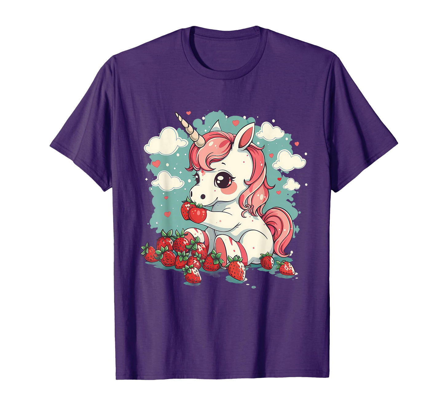 Strawberry Unicorn Cute Strawberries Fruit Animal Lover T-Shirt