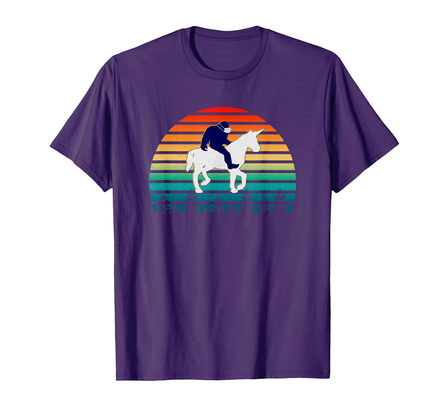Bigfoot Riding Unicorn For Men Women Kids T-Shirt
