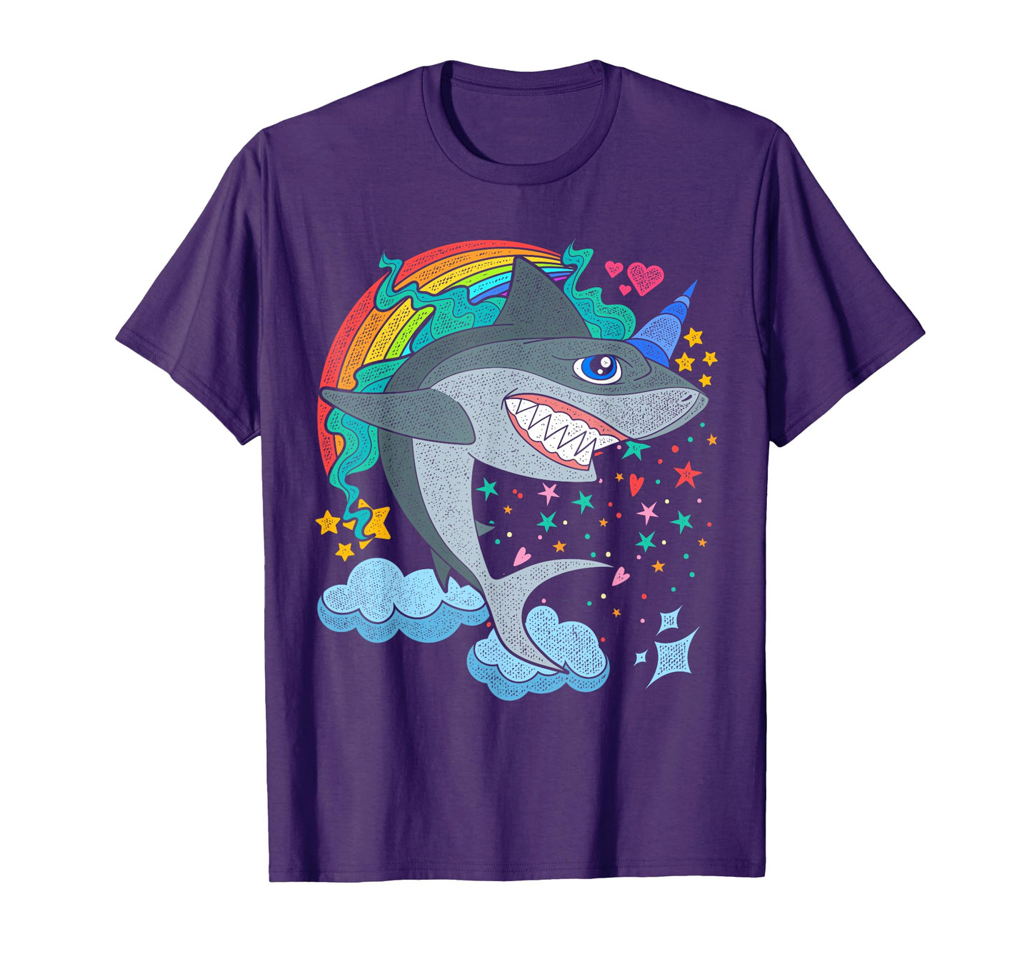 Cute Rainbow Fantasy Ocean Animal Sharkicorn Shark Unicorn T-Shirt