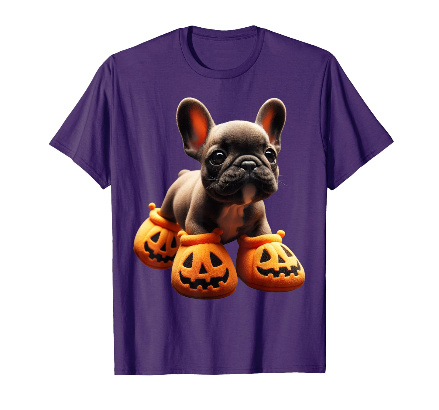 French Bulldog Pumpkin Slippers Men Women Kids Halloween T-Shirt