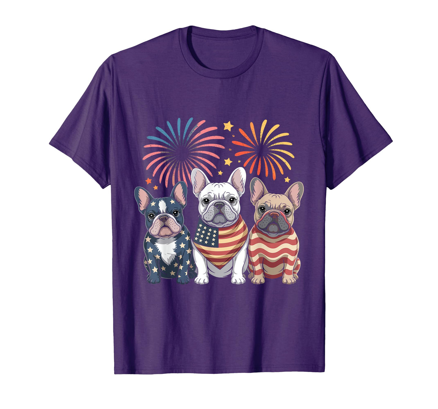 Frenchie Bulldog USA American Flag French Dog 4th of July T-Shirt for Men Women Kids