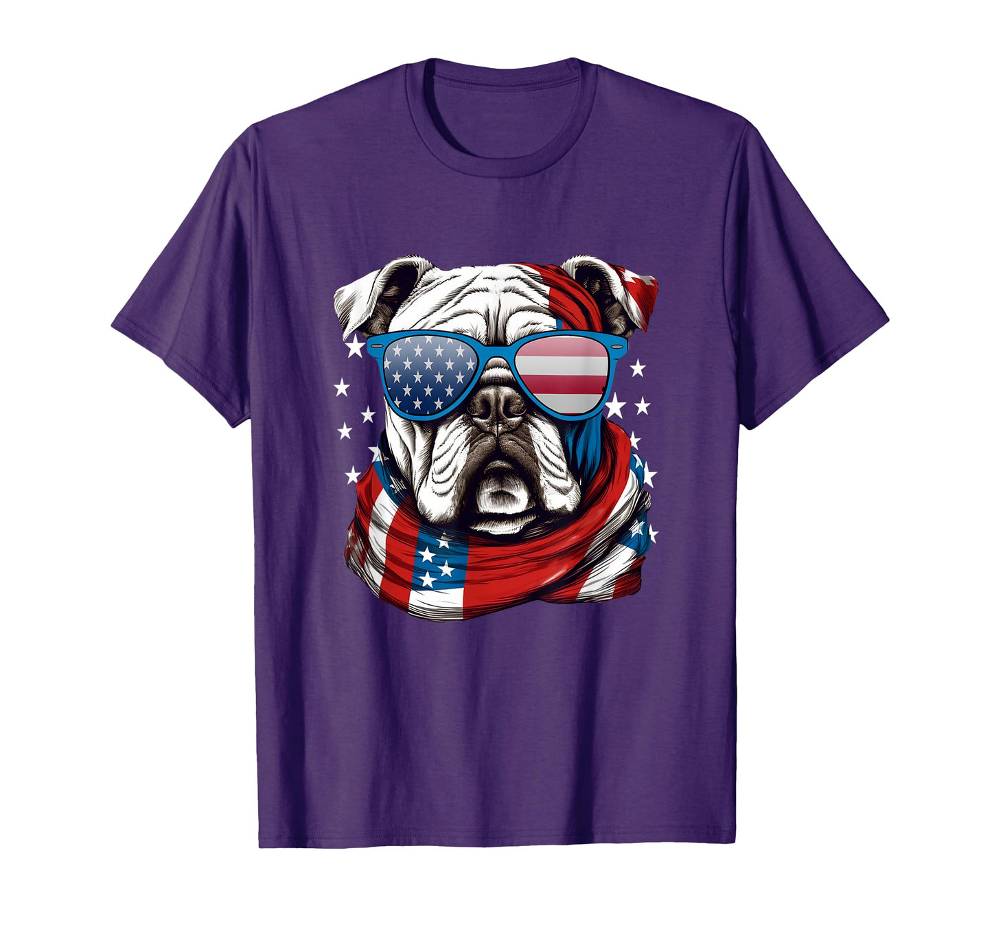 American Bulldog, USA Flag Independence 4th of July Day T-Shirt