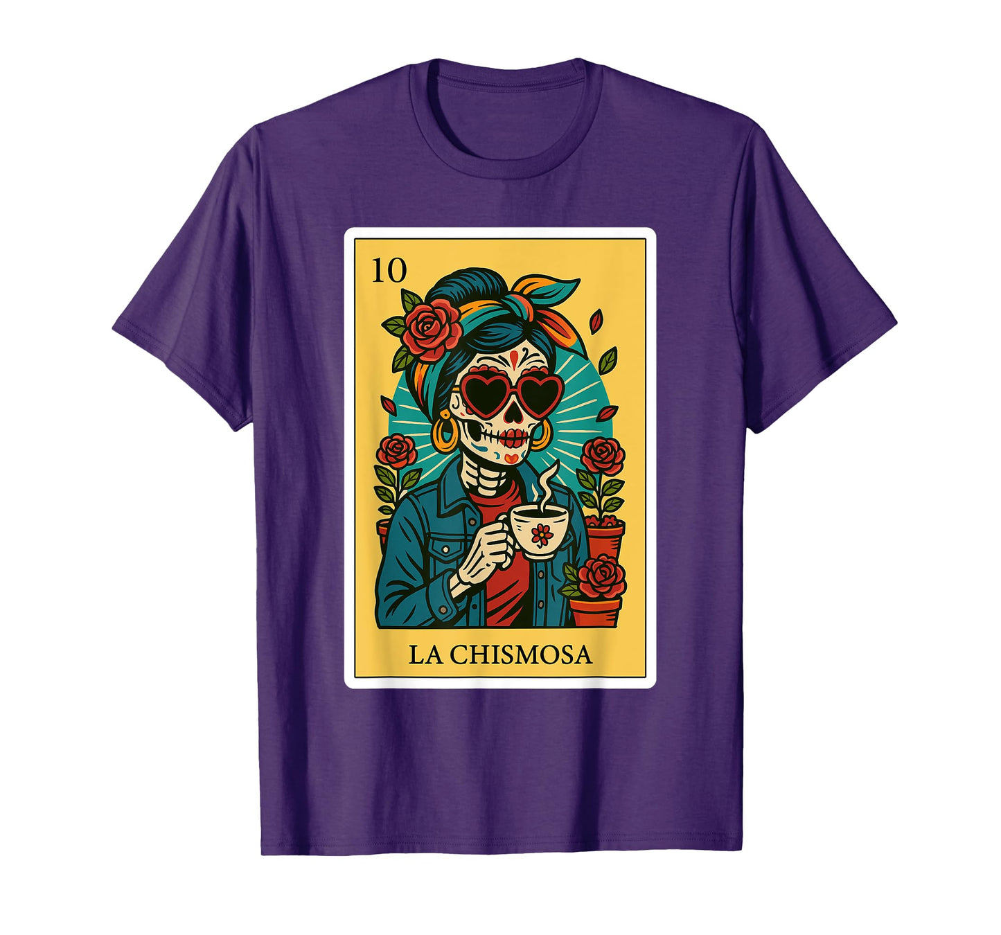 La Chismosa Spanish-Mexican Bingo Card Latinos Skeleton T-Shirt
