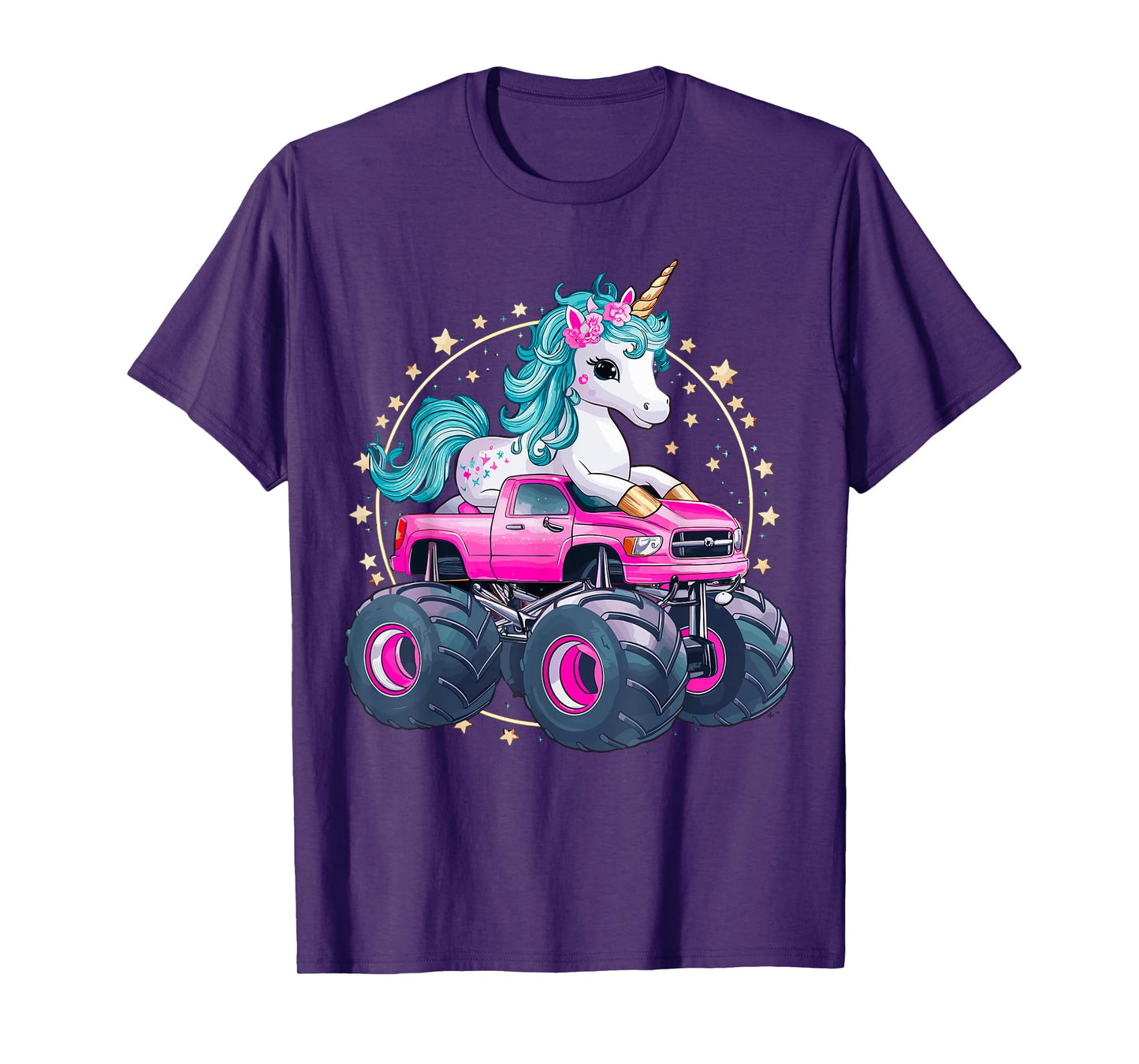 Monster Truck Unicorn Girl Birthday Party Monster Truck T-Shirt