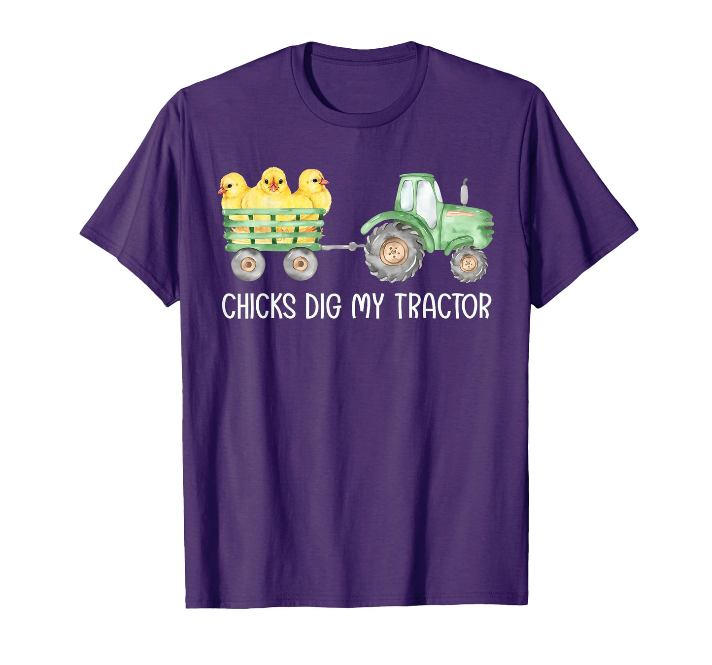 Chicks Dig My Tractor Chicken Easter Day Famer Egg Hunting T-Shirt