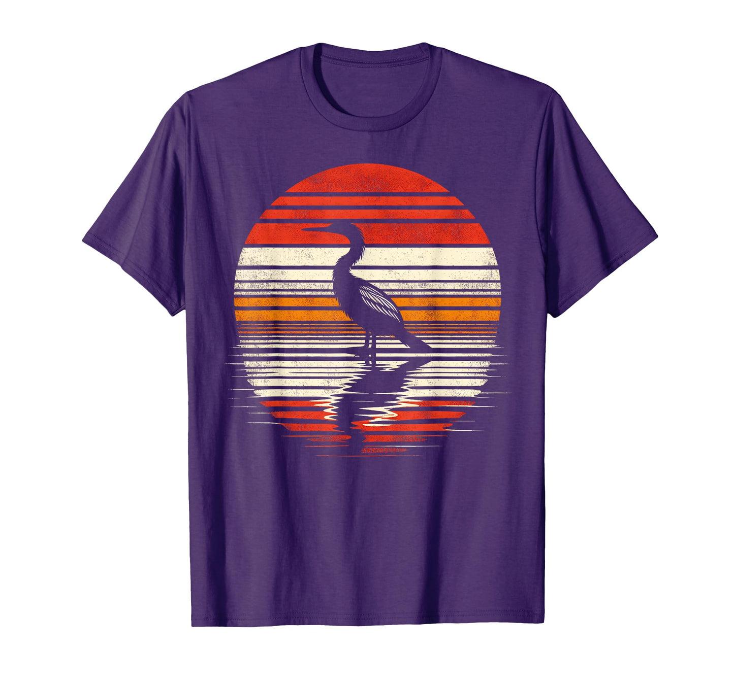 Anhinga Bird Sunset Retro Style Safari Vintage 70s T-Shirt