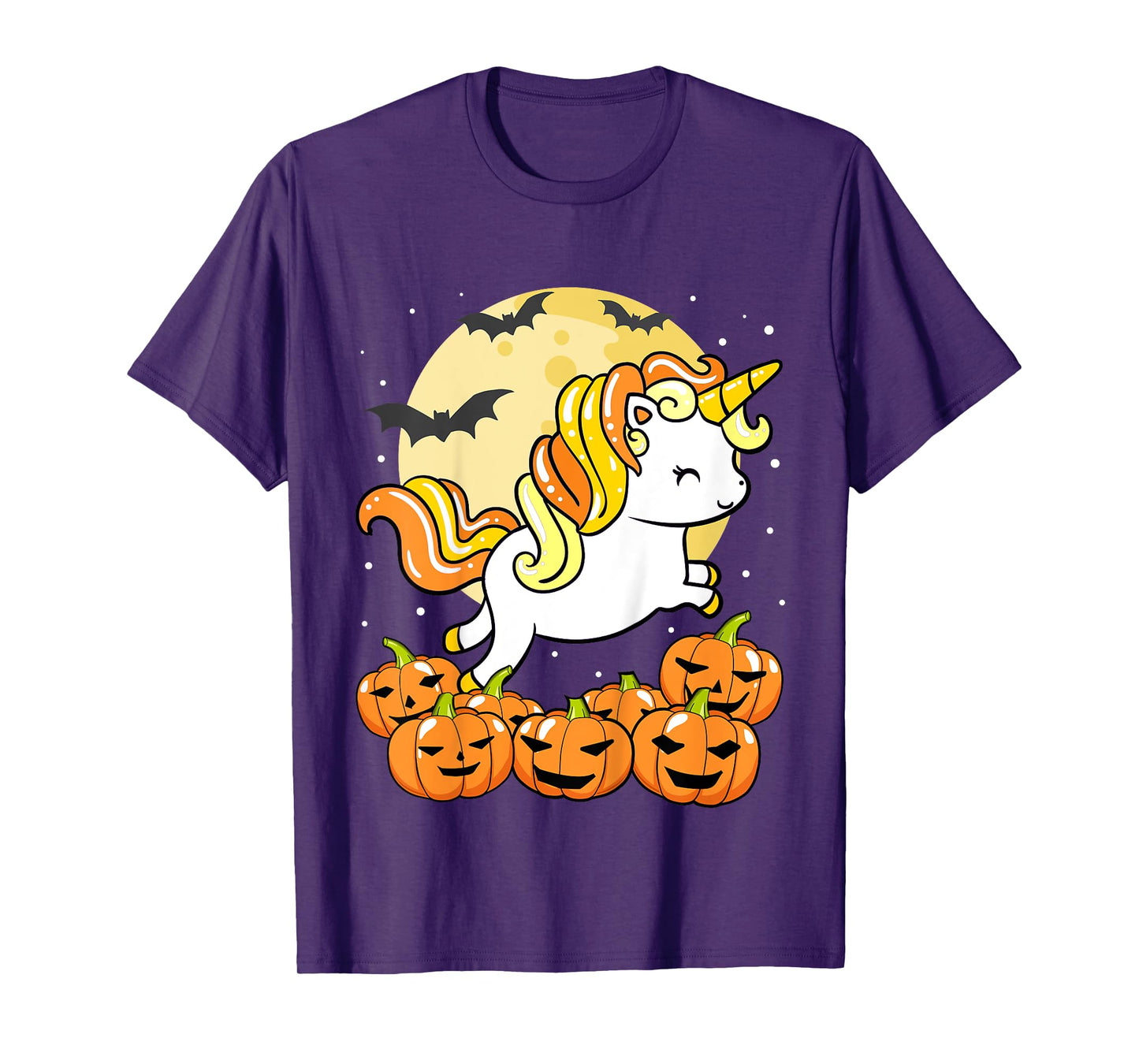 Kids Girls Unicorn Halloween Jack O Lantern Pumpkin Toddler T-Shirt