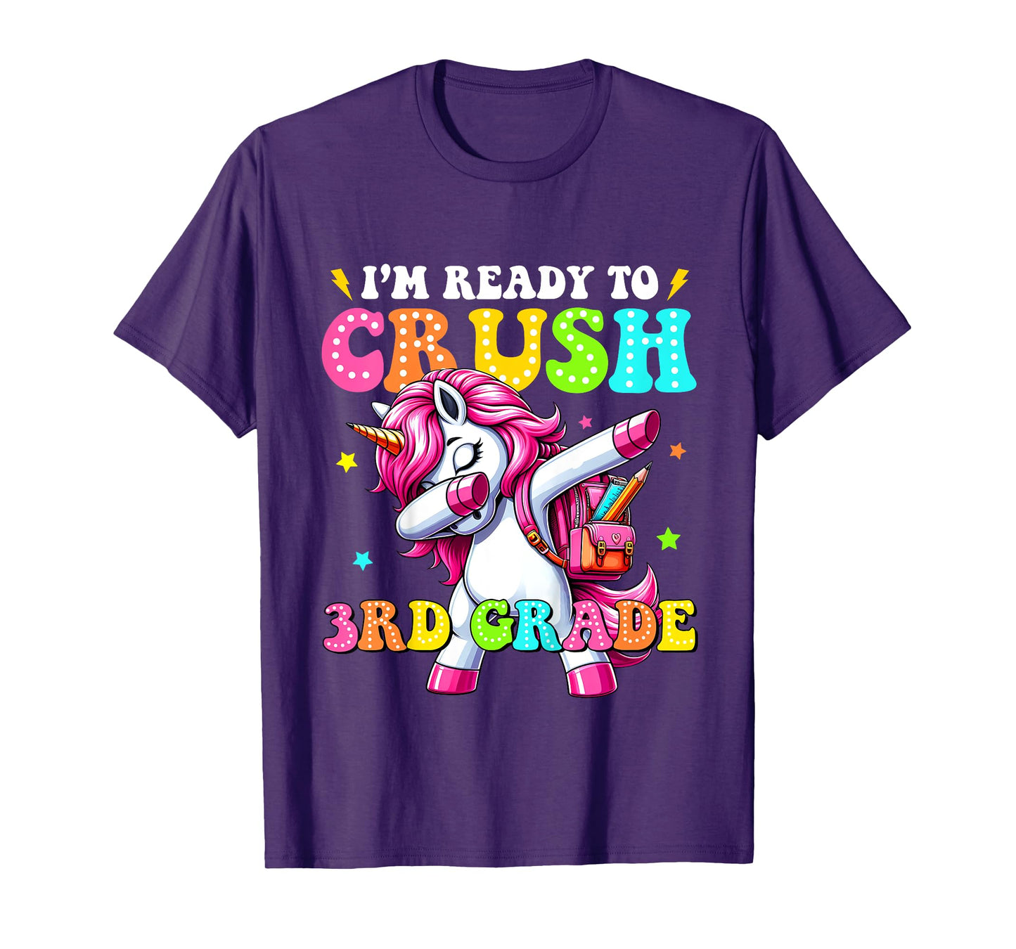 Kids Crush 3rd Grade Dabbing Unicorn Back to School Girls Kids T-Shirt