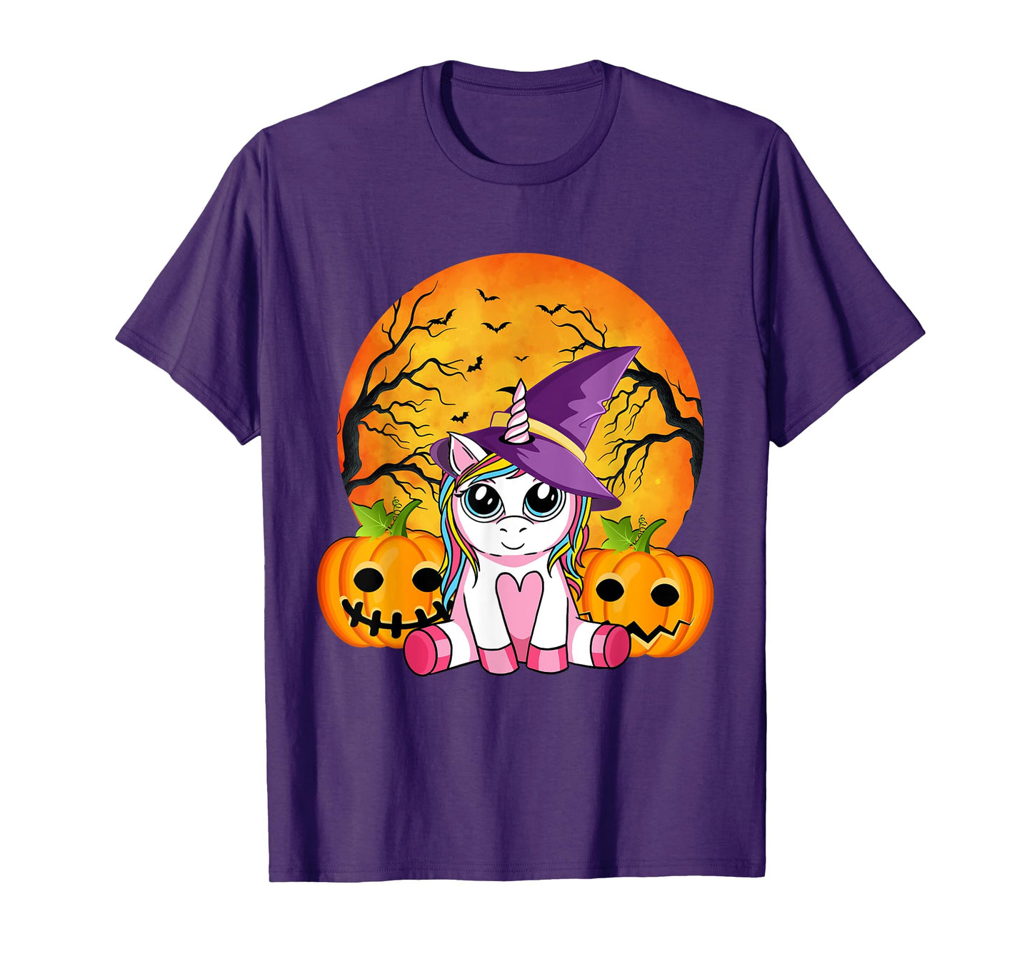Cute Halloween Shirt Girls Women Witchy Unicorn Halloween T-Shirt