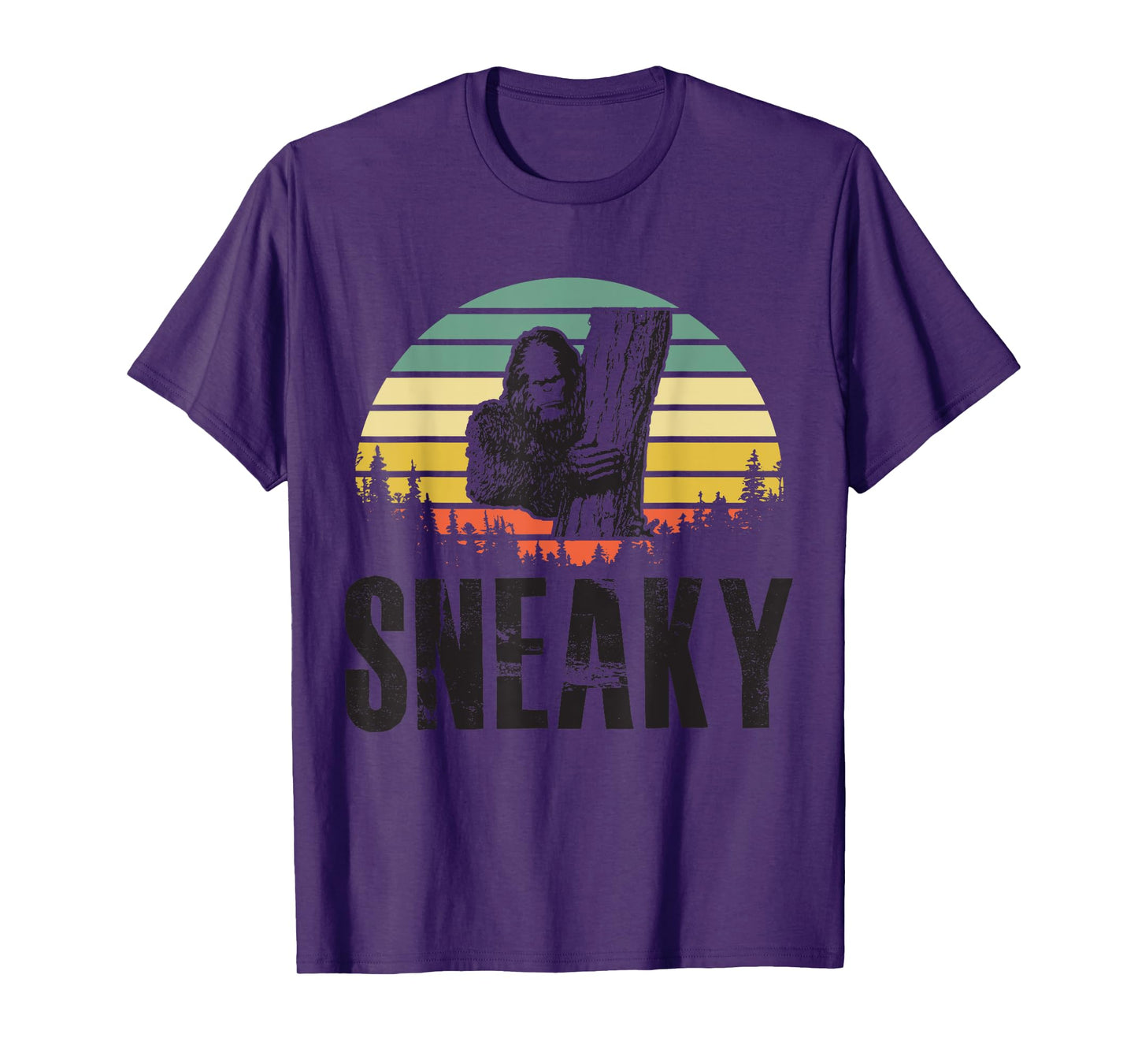 Sasquatch Sneaky, Sneaky Retro Bigfoot T-Shirt T-Shirt
