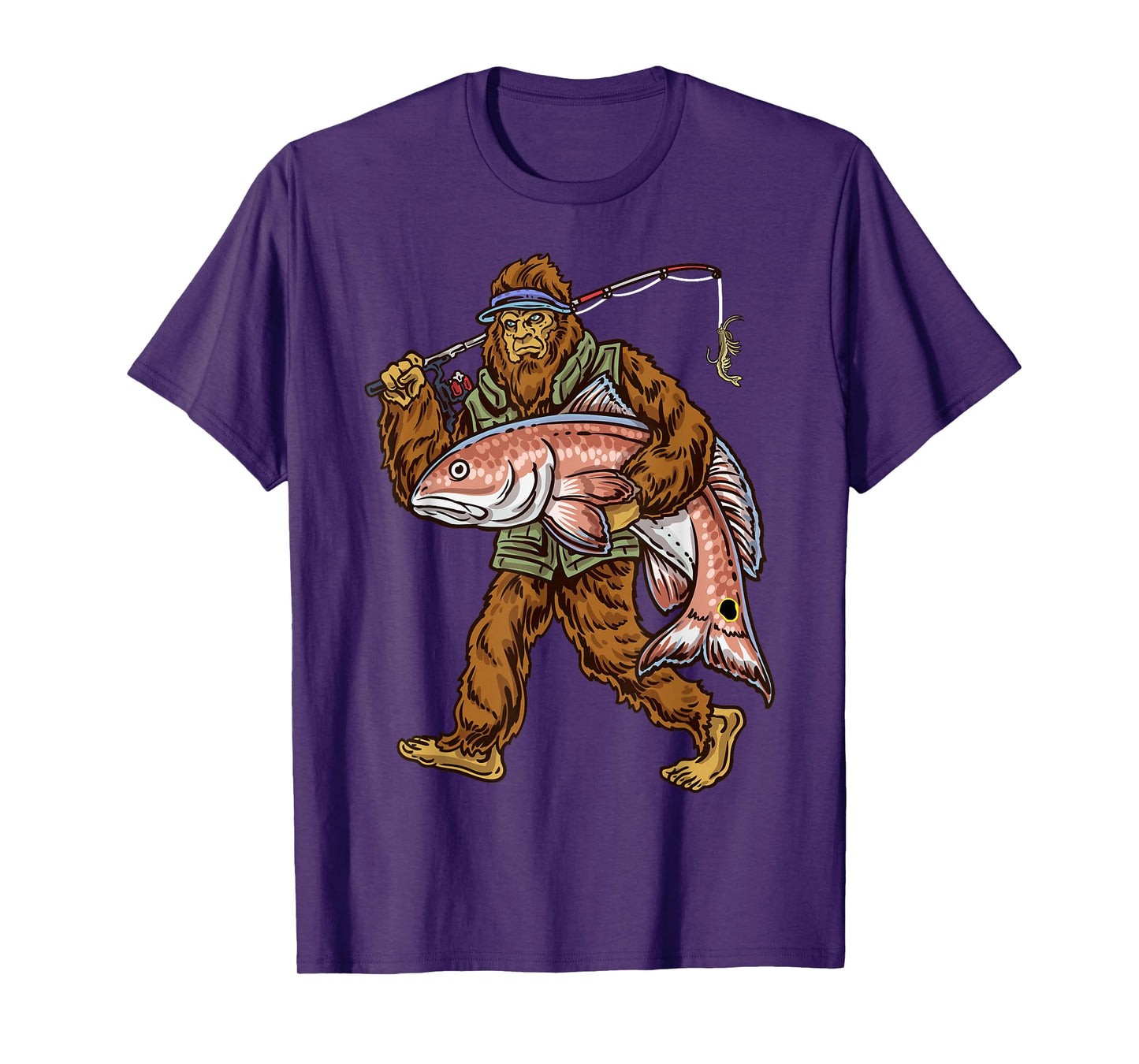 Redfish Fishing Hunting Bigfoot Fishermen T-Shirt