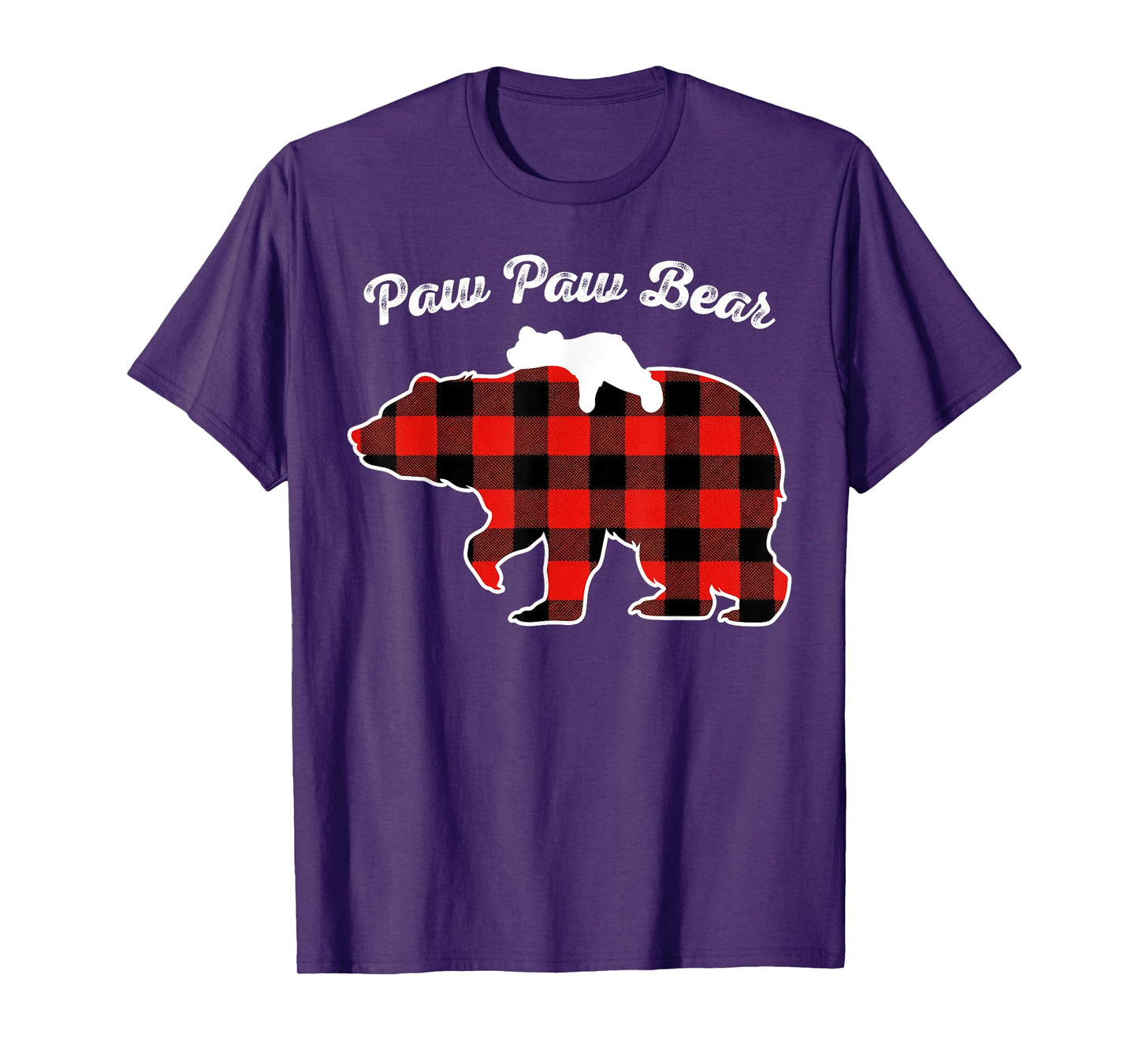 Paw Paw Bear Flannel Red Plaid Pajama Family Matching XMAS T-Shirt