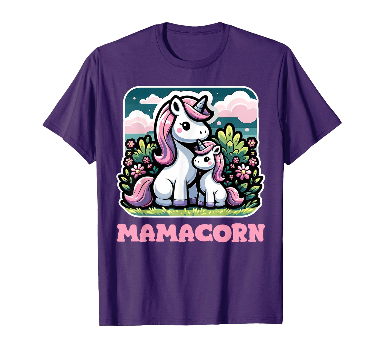 Mamacorn For Women Funny Unicorn Mom Graphic T-Shirt