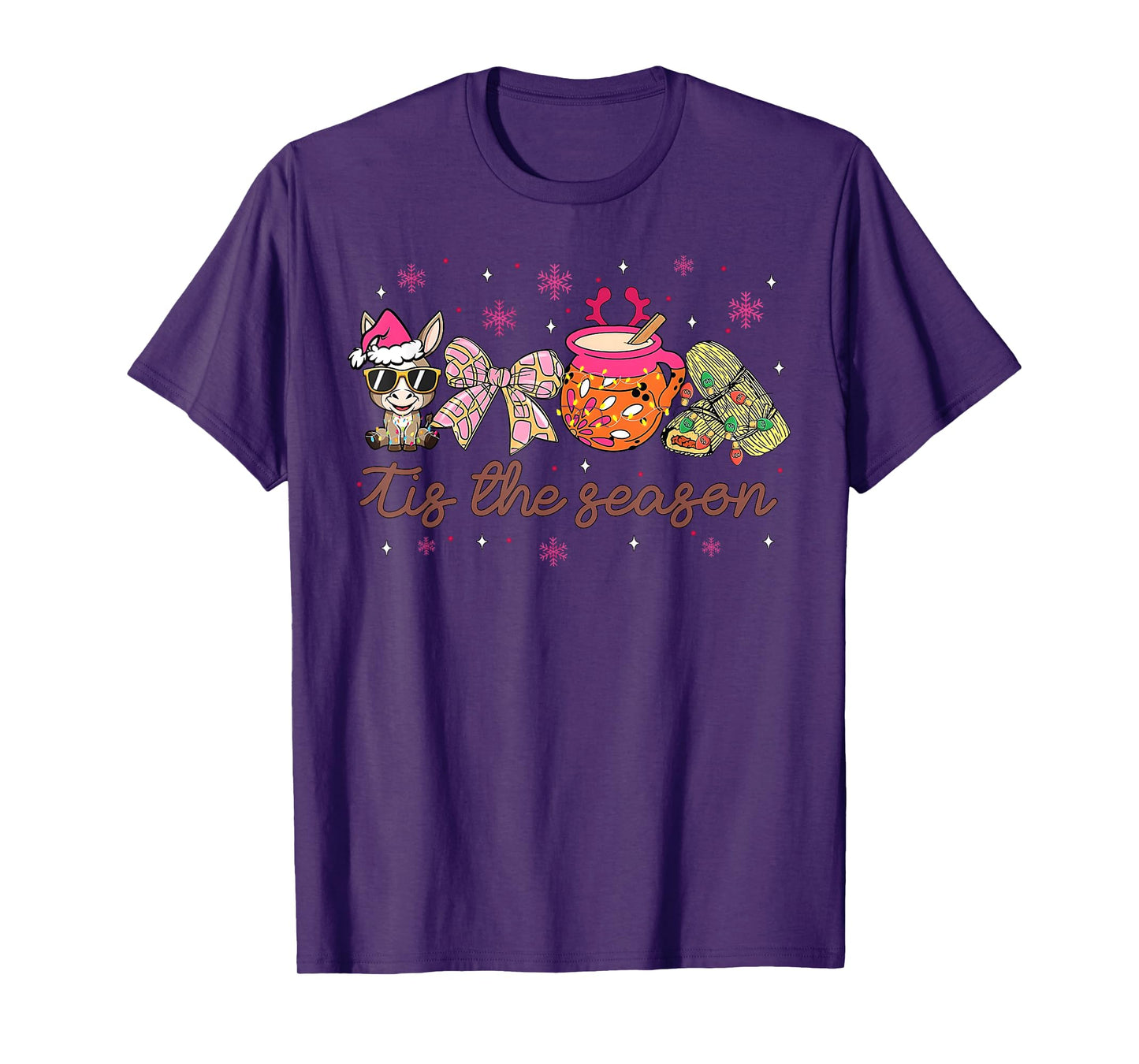 Tis The Season Tamales Mexican Coquette Bow Cafe De Olla T-Shirt