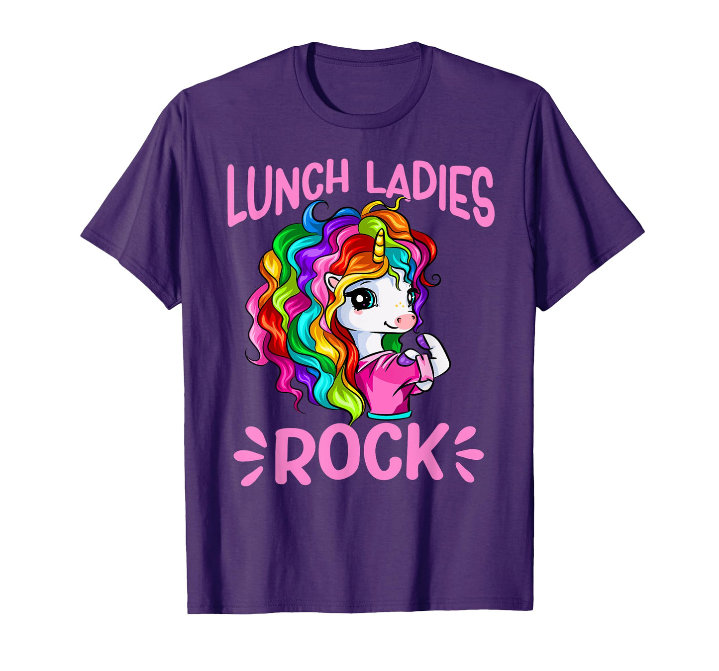 Lunch Ladies Rock Cute Unicorn Chef Cook Funny Lunch Lady T-Shirt