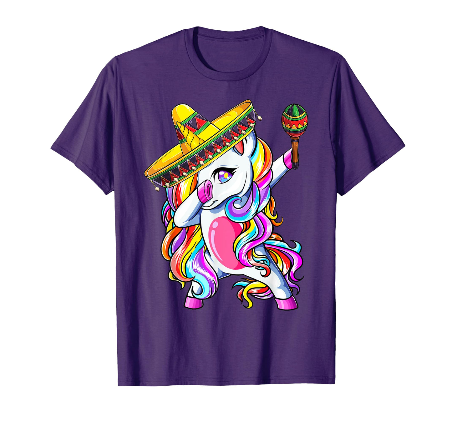 Dabbing Unicorn Cinco de Mayo Kids Girls Mexican Sombrero T-Shirt