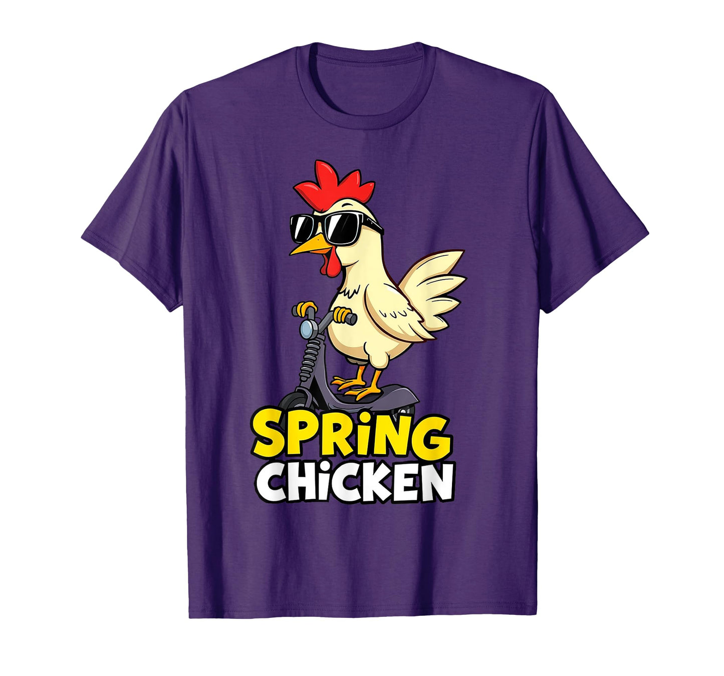 Spring Chicken Chicken On Pogo Stick Funny Chicken T-Shirt