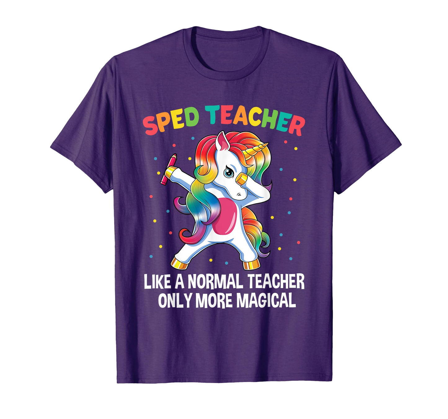 Special Education Teacher Dabbing Unicorn Back To School T-Shirt