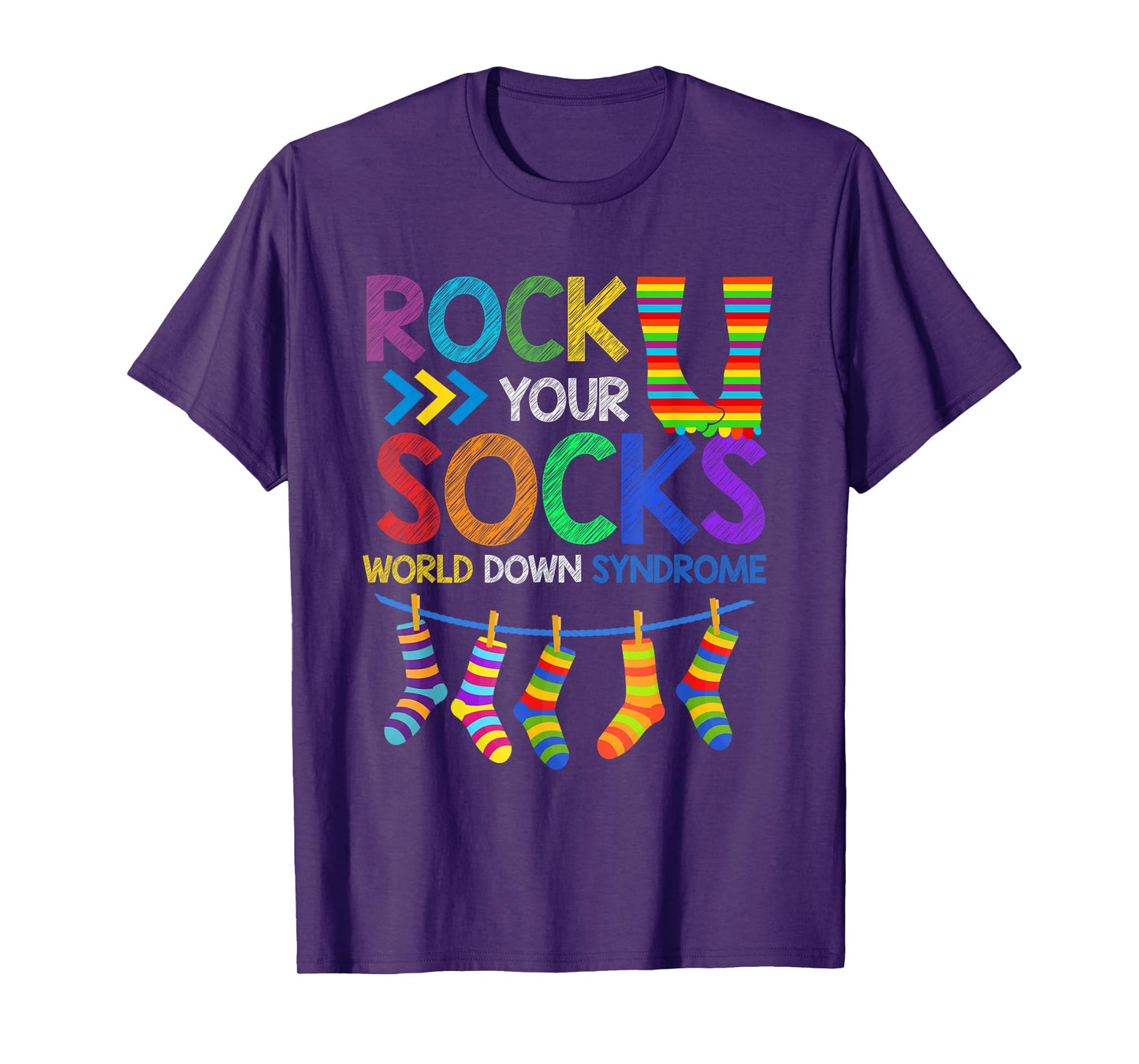 Rock Your Socks Down Syndrome Awareness Teachers Women Kids T-Shirt