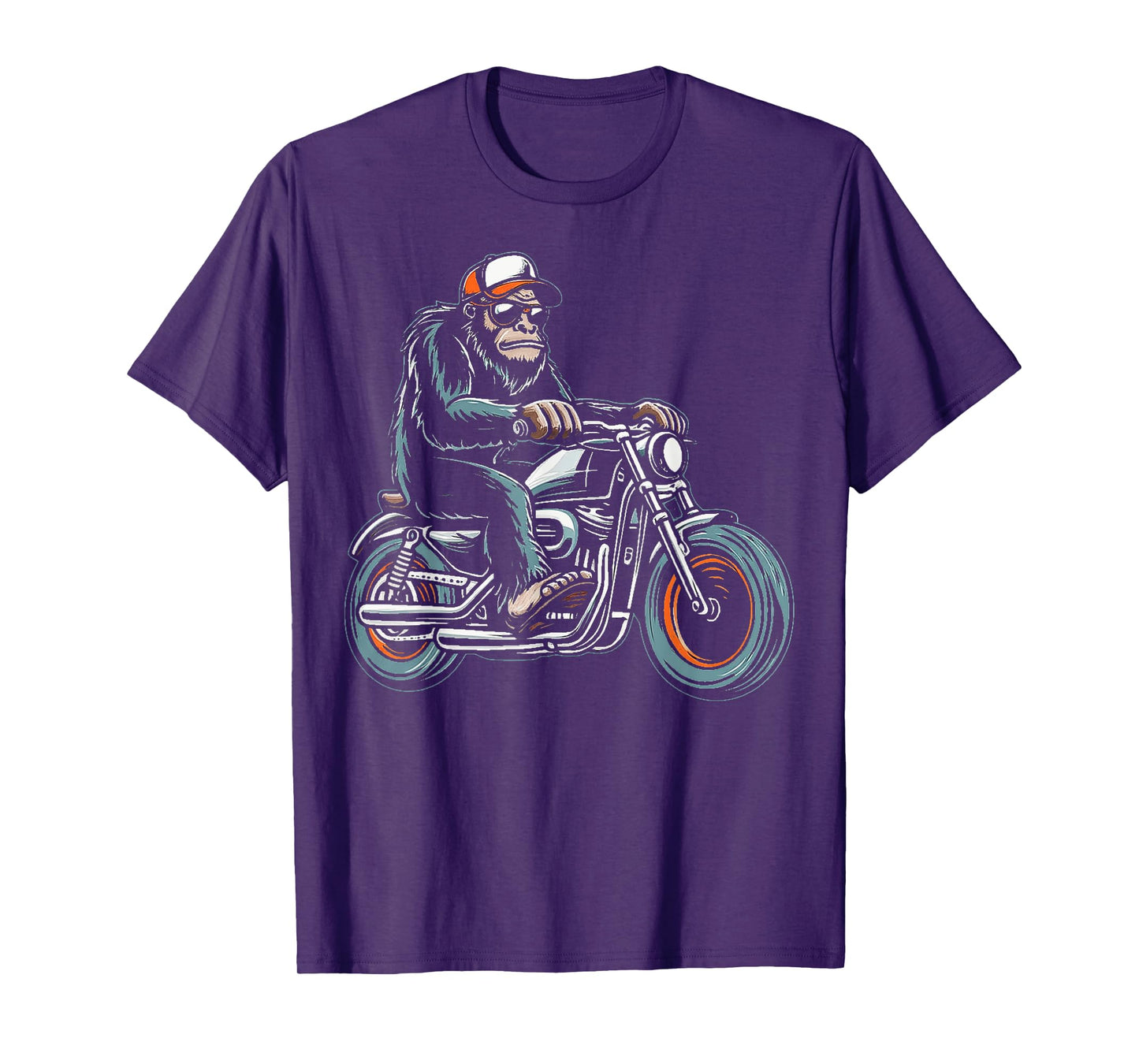 Bigfoot Sasquatch Riding A Motorcycle T-Shirt