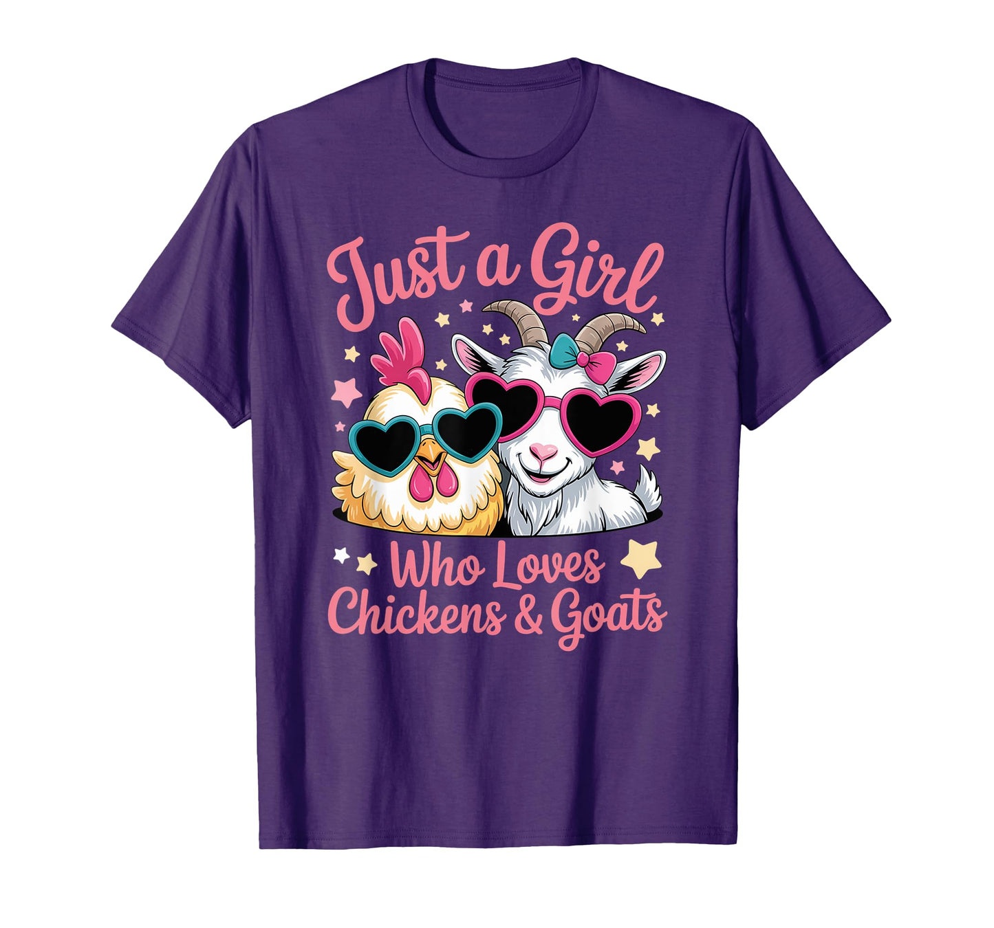 Cute Just A Girl Who Loves Chickens and Goats Poultry Farmer T-Shirt