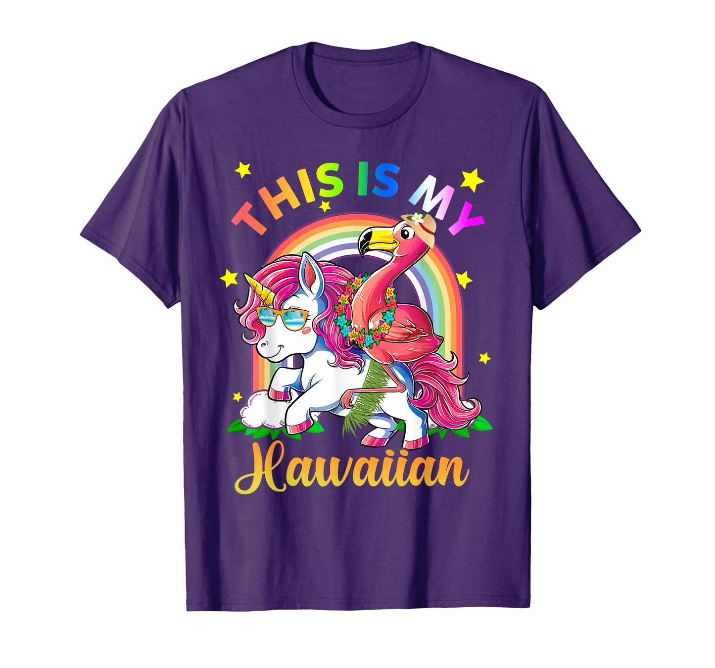 Unicorn Summer Beach Vacation This Is My Hawaiian Men Women Girls Kids T-Shirt