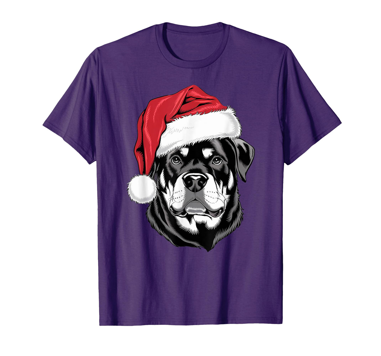 Joyful Rottie Santa Dog on Rottweiler Christmas T-Shirt