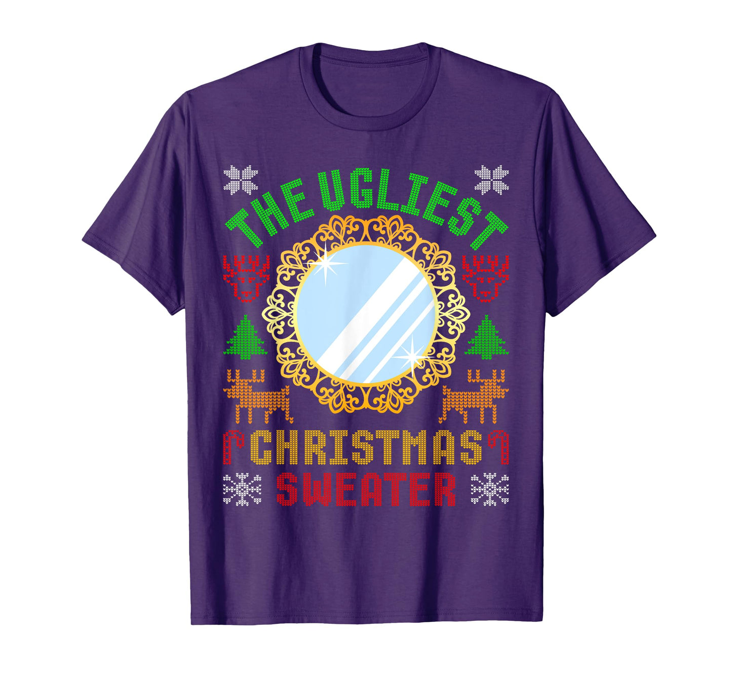 The Ugliest Ugly Christmas Sweater With Mirror Funny Xmas T-Shirt
